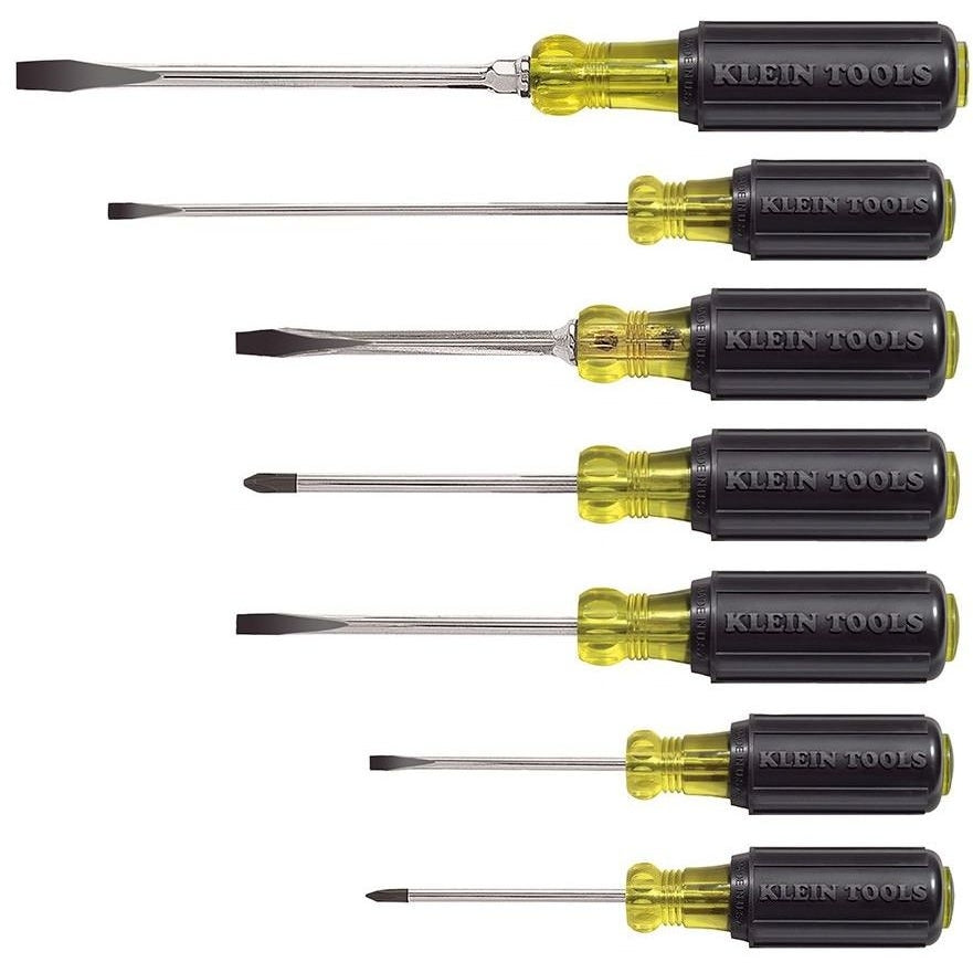 Klein 85076 Screwdriver Set, Slotted and Phillips, 7-Piece