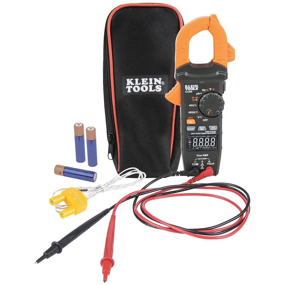 Klein CL390 AC/DC Digital Clamp Meter, Auto-Ranging 400 Amp