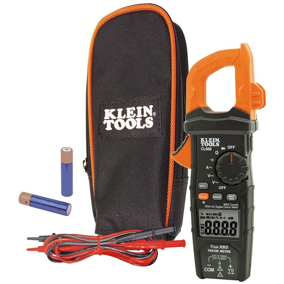 Klein CL600 Digital Clamp Meter, True RMS, AC Auto-Ranging, 600 Amps