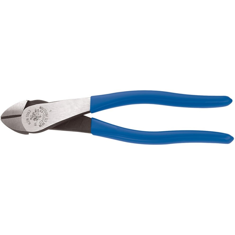 Klein D2000-48 8" High-Leverage Diagonal-Cutting Pliers - Angled Head, Heavy-Duty Cutting