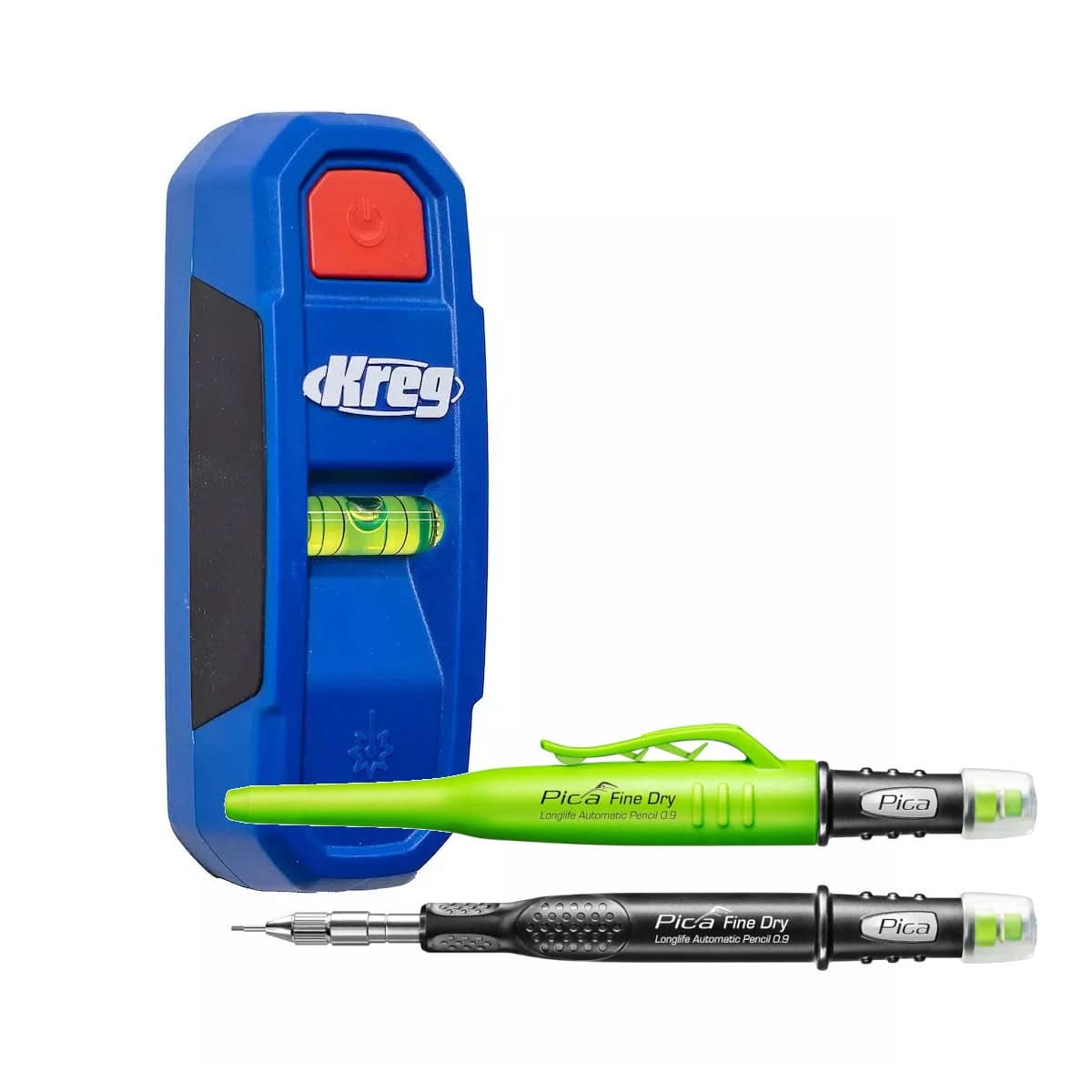 Kreg Tool Magnetic Laser Marker Stud Finder w/ Pica Fine Dry 7070