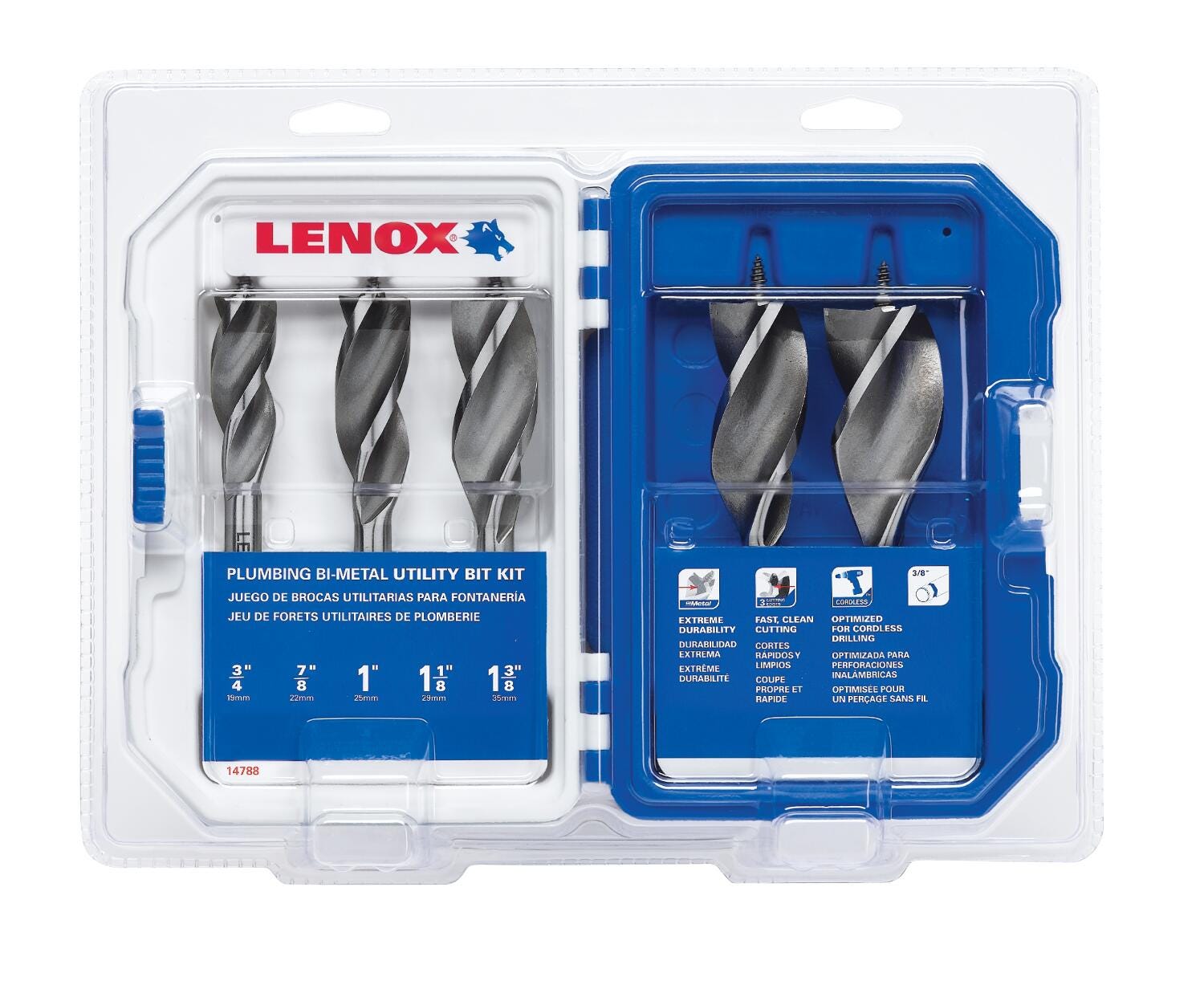 Lenox 14788500PK Plumber's Bi-Metal Utility Bit Kit, 5-Piece