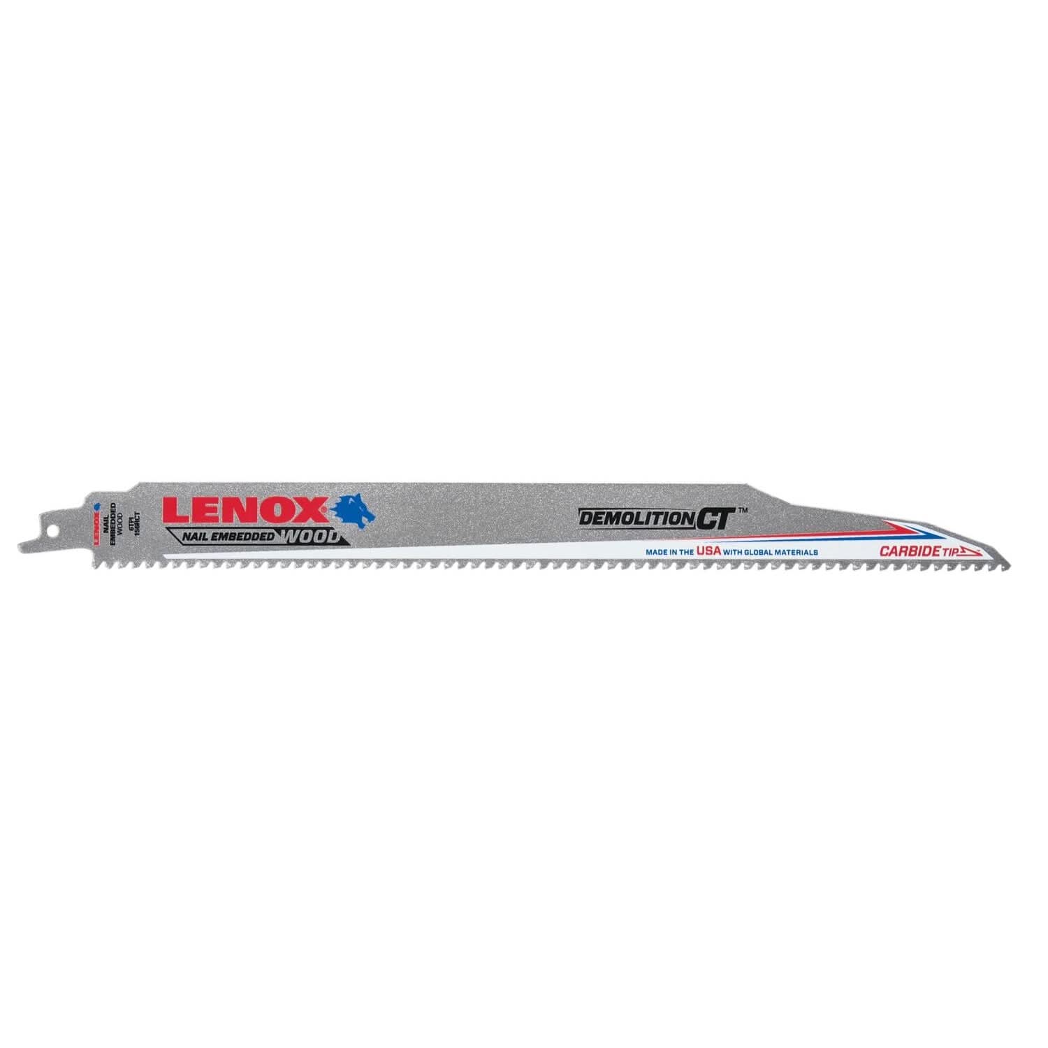 Lenox 1832146 Demolition Carbide Tooth Reciprocating Saw Blade, 12