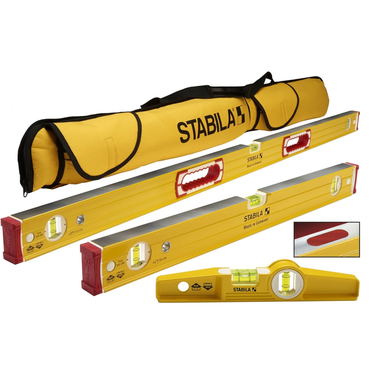 Stabila 48380 Magnetic 3-Piece Spirit Level Set Type 96-2 M