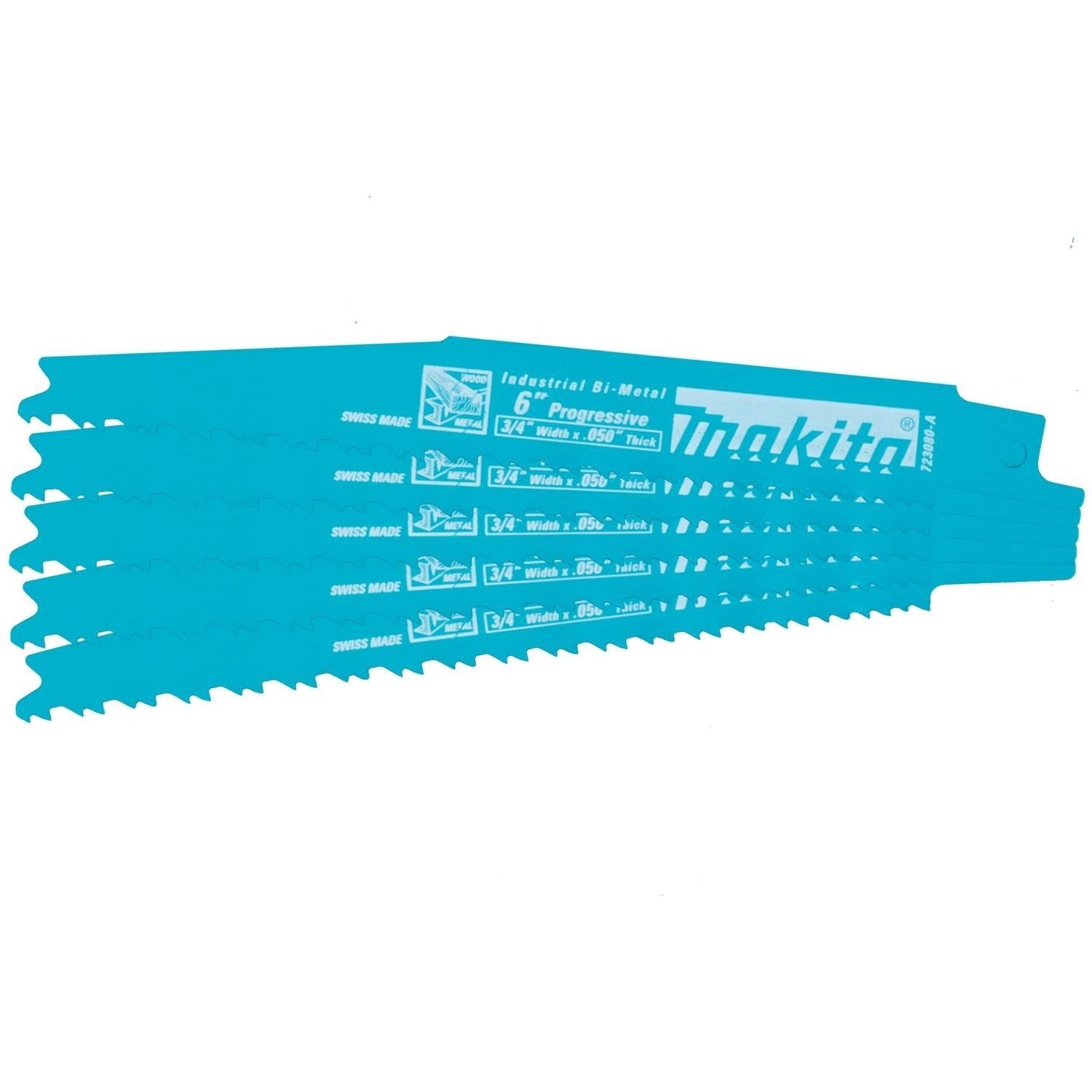 Makita 723080-A-5 6 in. All-Purpose Recipro Saw Blade, Progressive, 5/pk