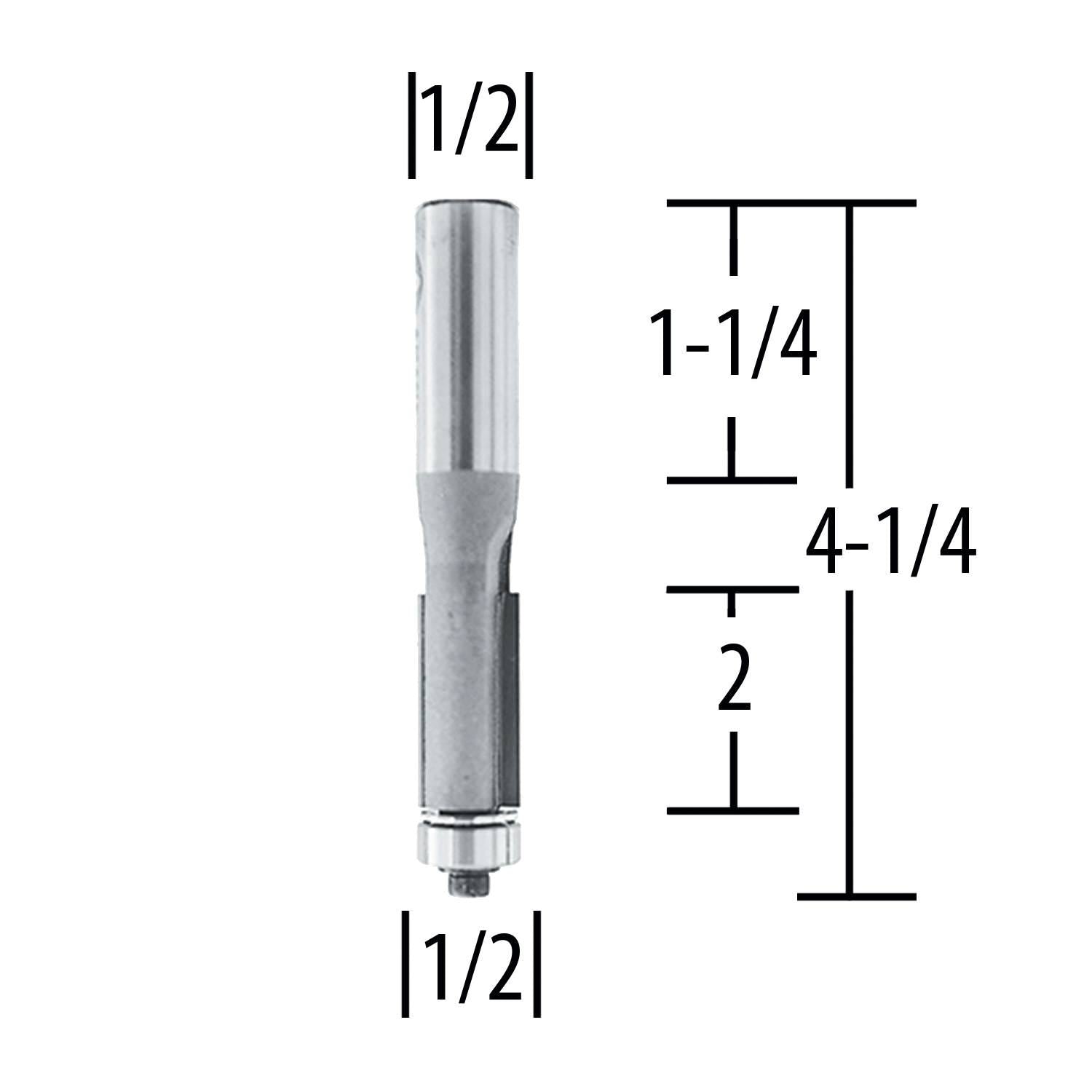 Makita 733274-A Router Bit 1/2" Flush 2" Cut, 1/2" SH, C.T.