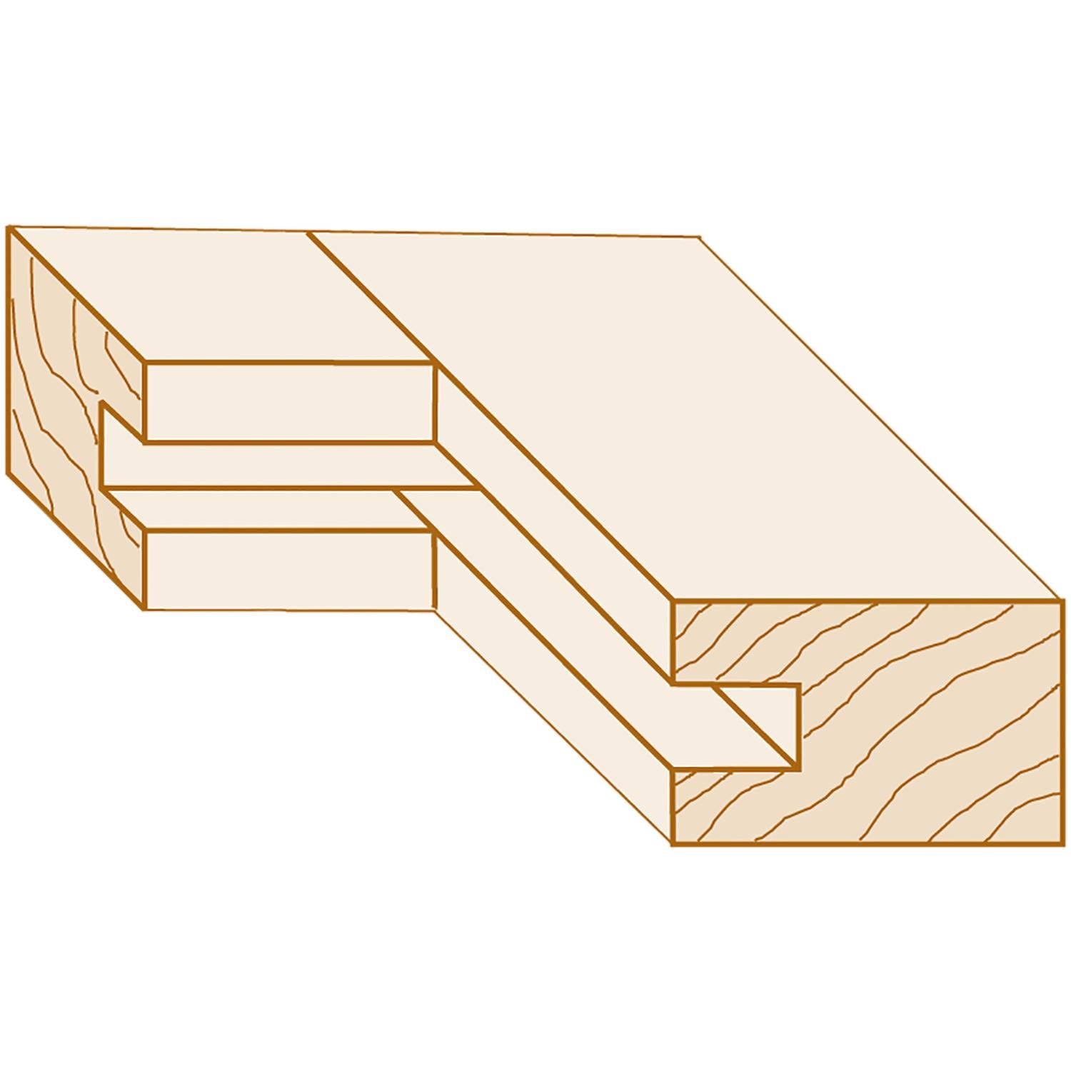 Makita 733307-A Router Bit, 1/4" 2 Wing, 2 Cutter T&G, 1/2" SH, C.T.