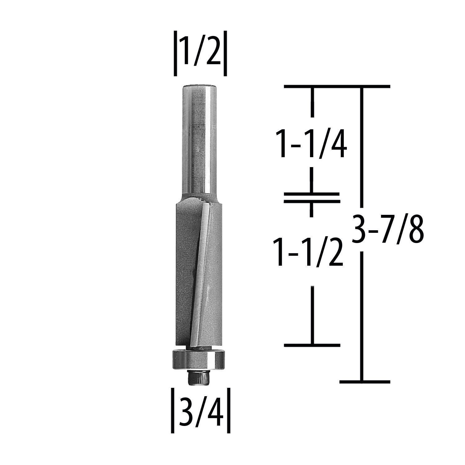 Makita 733326-A Router Bit, 3/4" Super Flush 1-1/2" Cut, 1/2" SH, C.T.