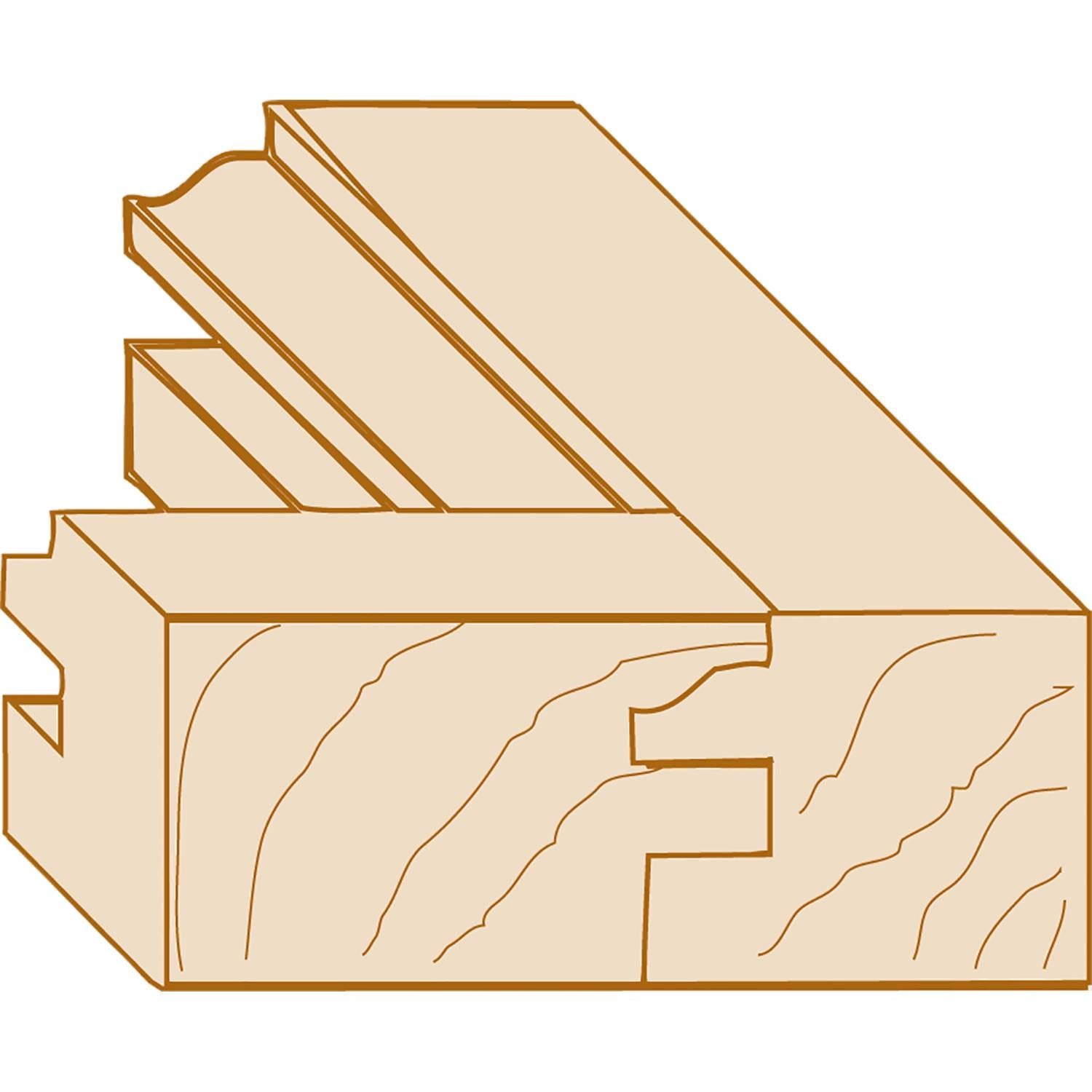 Makita 733336-A Router Bit Stile and Rail, Ogee, 2 Flute, 1/2" SH, C.T.