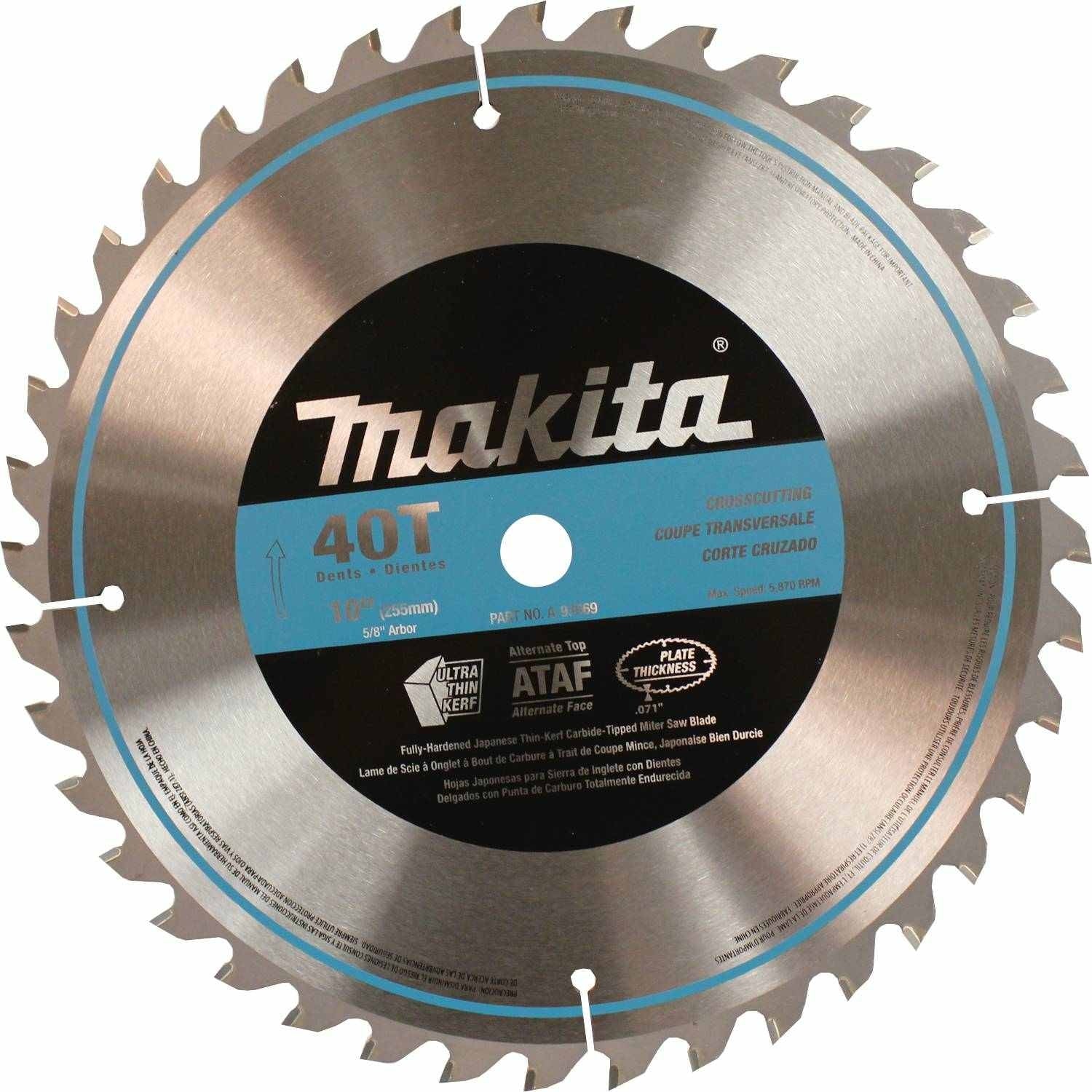 Makita A-93669 10" 40T Micro-Polished Miter Saw Blade