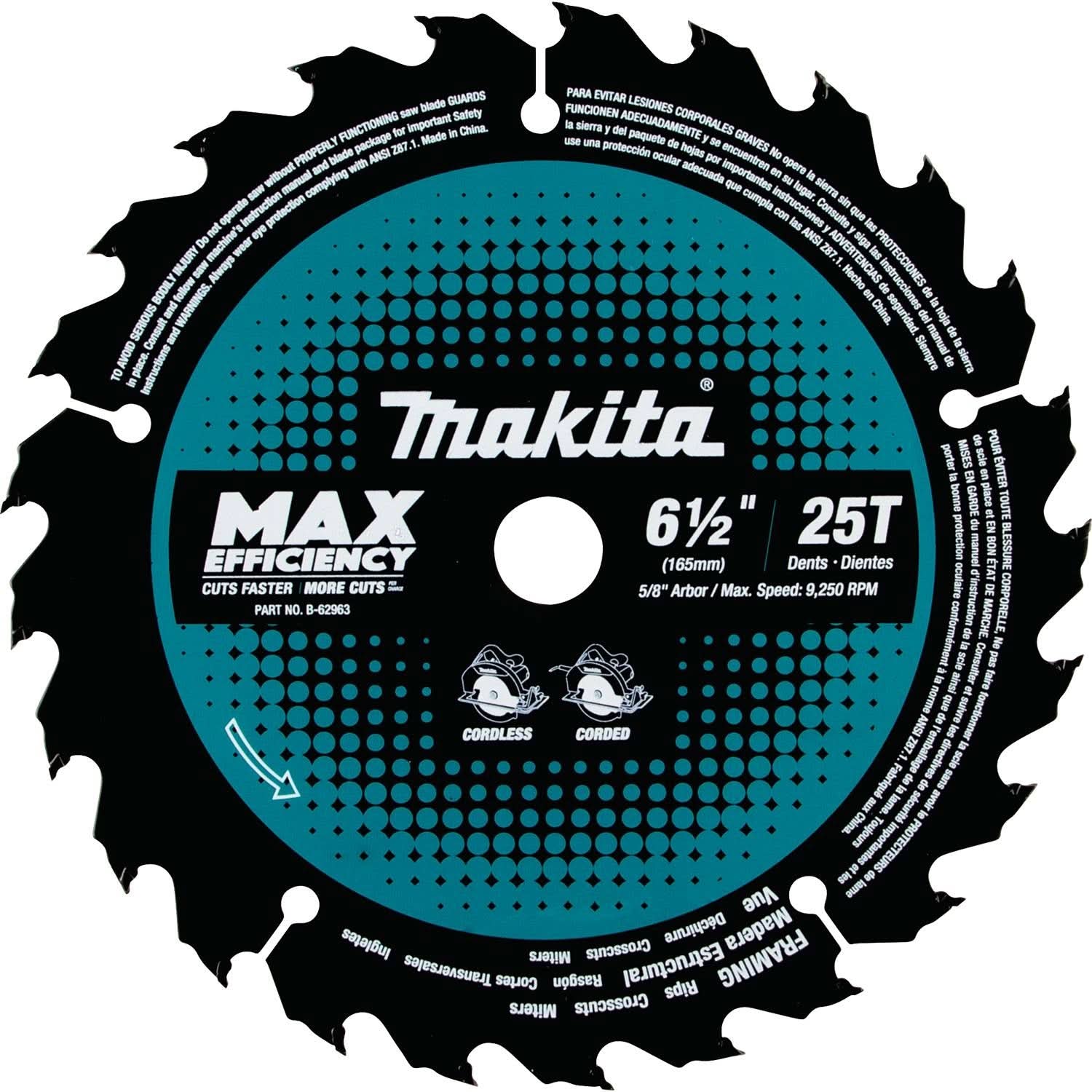 Makita 6-1/2" 48T Carbide-tipped Blade