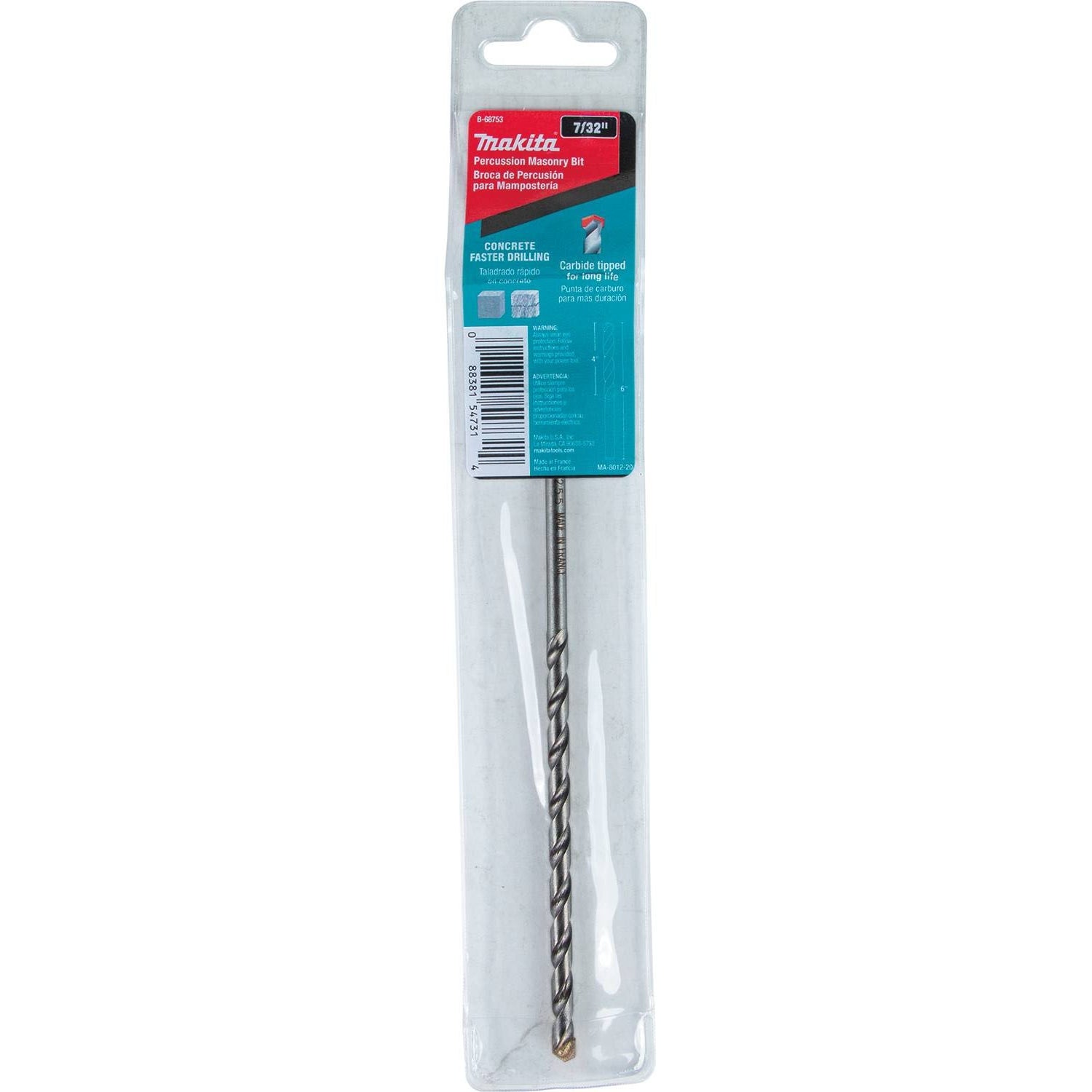 Makita - - Makita B-68769 1/4" X 4" Carbide Tipped Percussion Masonry Hammer Drill Bit