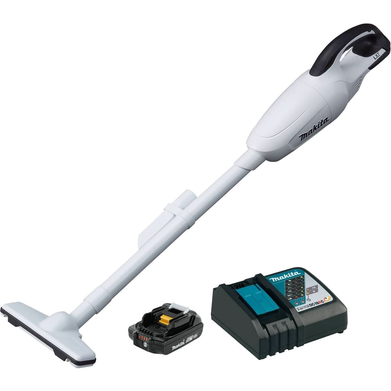 Makita XLC02RB1W 18V LXT Lithium-Ion Cordless Compact Stick Vacuum