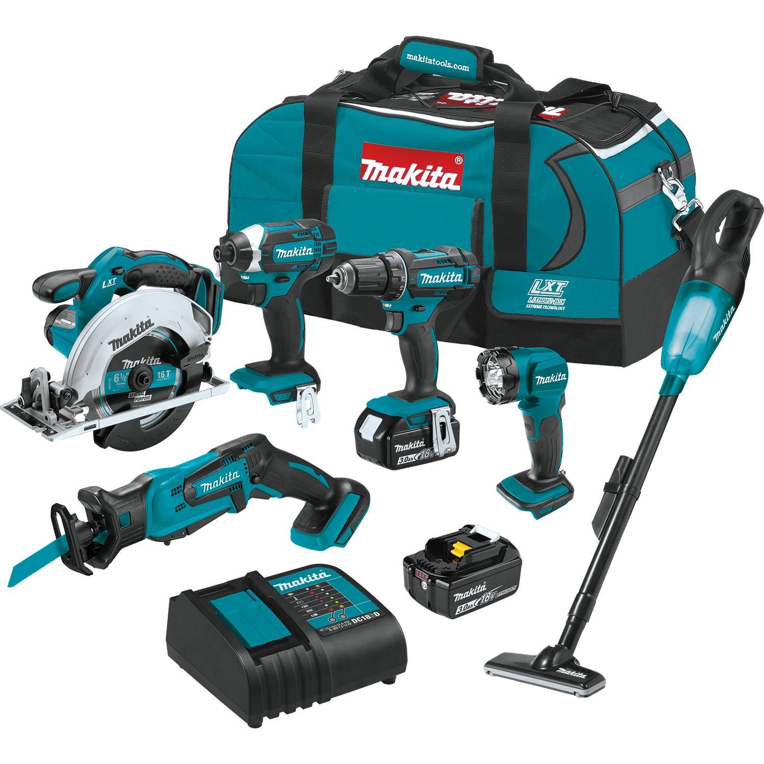 Makita XT614SX1 18V LXT Lithium-Ion Cordless 6-Piece Combo 3.0Ah Kit