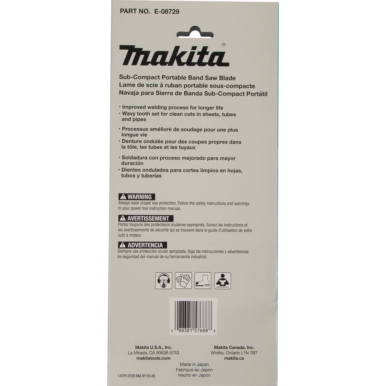 Makita E-08729 28-3/4" 14 TPI Bi-Metal Sub-Compact Portable Band Saw Blade