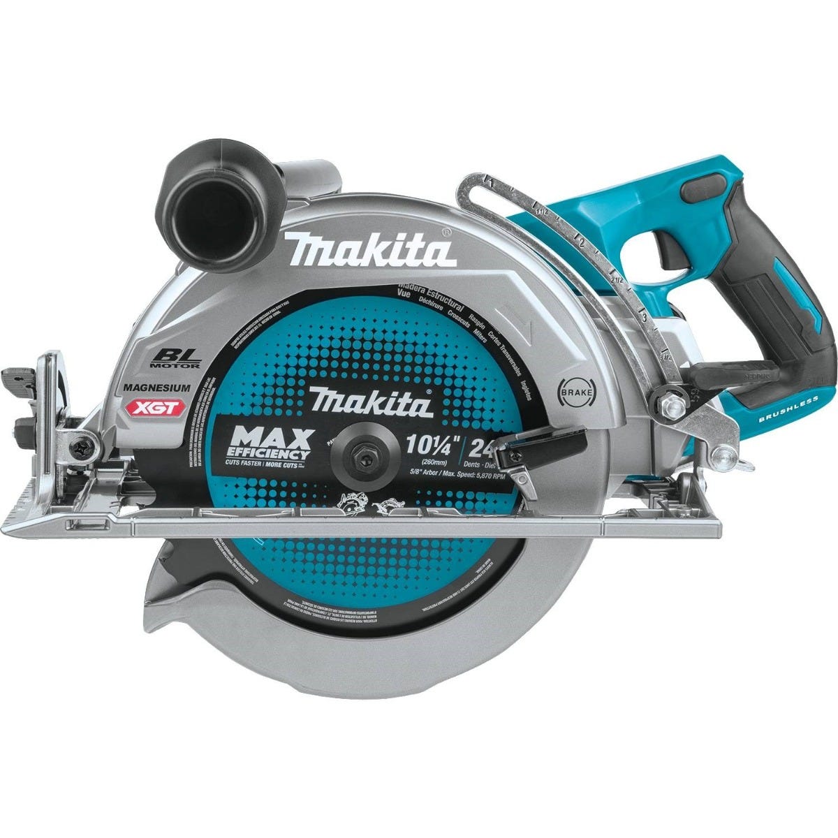 Makita GSR02M1 40V max XGT Brushless Cordless Rear Handle 10-1/4" Circular Saw Kit, AWS Capable (4.0Ah)
