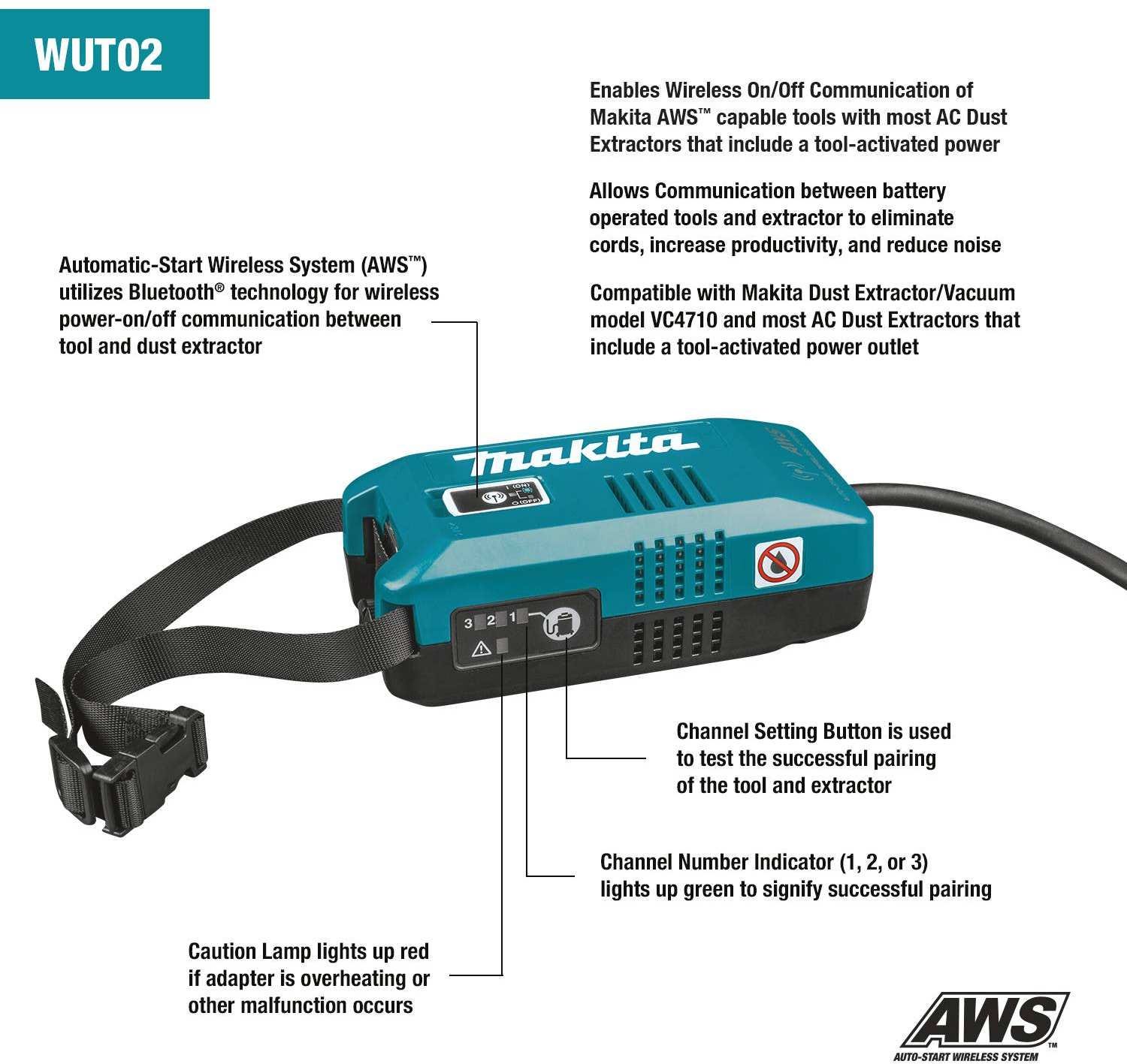 Makita WUT02U Auto-Start Wireless Universal Adapter