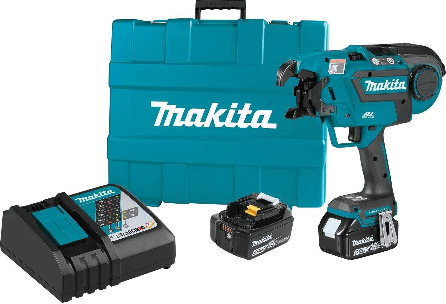 Makita XRT01TK 18V LXT Lithium-Ion Brushless Cordless Rebar Tying Tool Kit (5.0Ah)