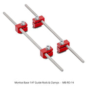 MB-RO-14 Mortise Base, 1/4" Guide Rods And Clamps Only