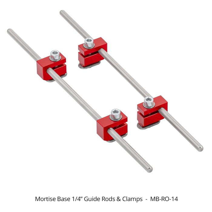 MB-RO-14 Mortise Base, 1/4" Guide Rods And Clamps Only