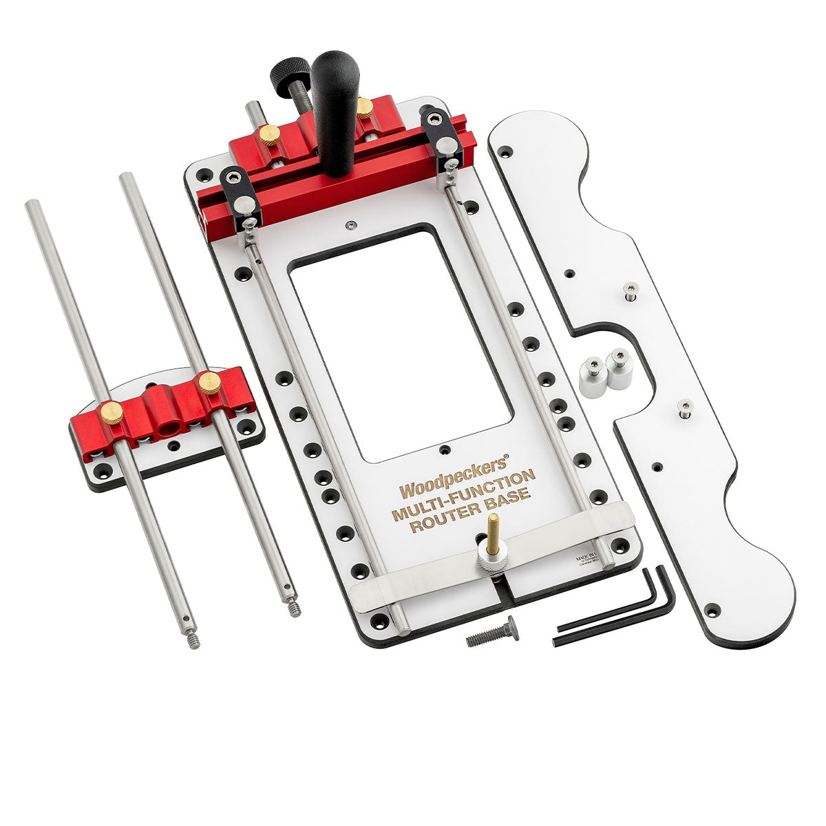 Woodpeckers MFRB-516-21 Multi-Function Router Base - Includes 5/16" Guide Rods And 1 Pair Of 12" Extension Rods