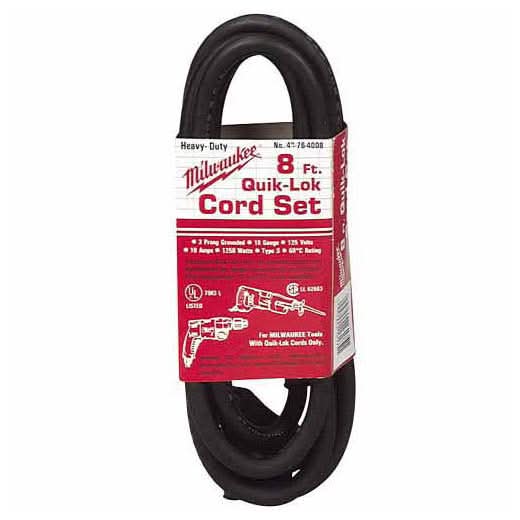Milwaukee 48-76-4008 8' 3-Wire QUIK-LOK Cord – Tool Nut