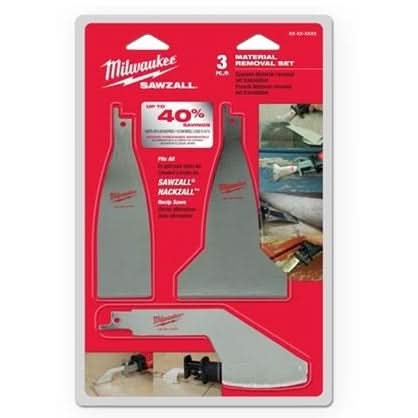 Milwaukee 49-00-5456 3" Scraper Blade Reciprocating Saw Blade – 3 Pack – NOS