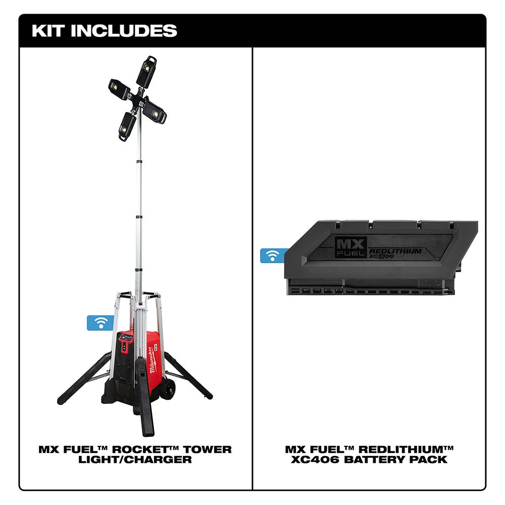 Milwaukee MXF041-1XC MX FUEL MX FUEL Cordless 27,000-Lumen ROCKET Tower Light  / Charger