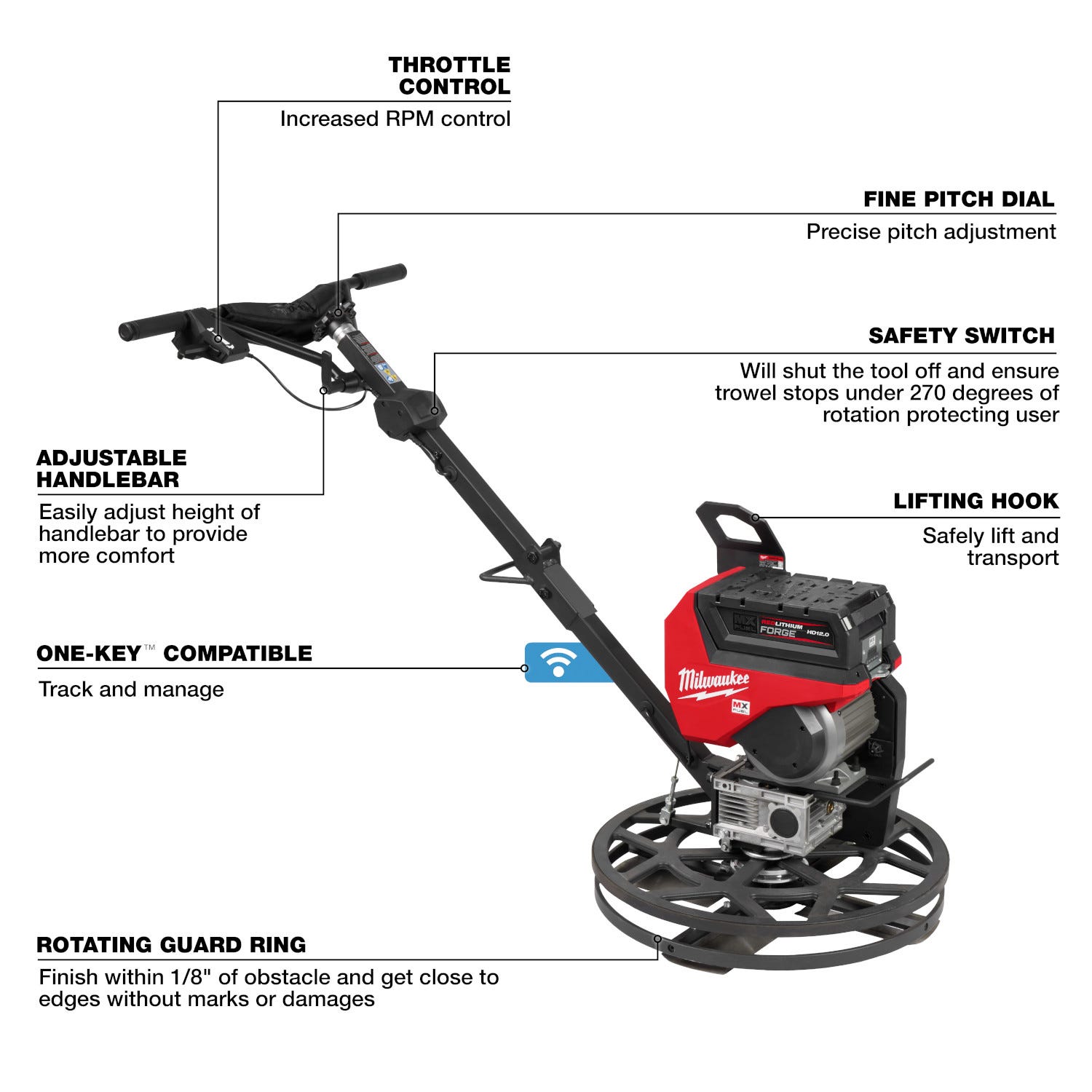 Milwaukee MXF324-2HD MX FUEL 24" Walk-Behind Edging Trowel Kit