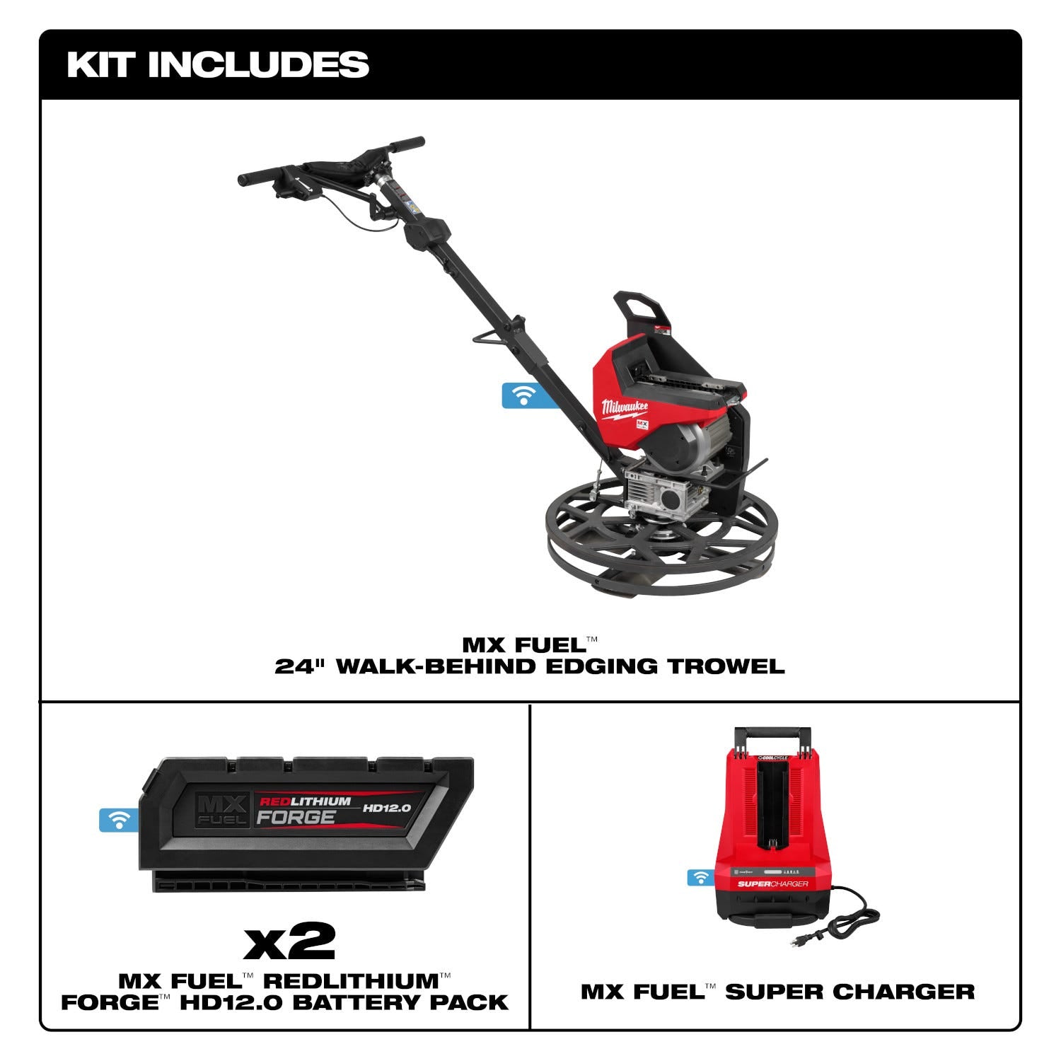 Milwaukee MXF324-2HD MX FUEL 24" Walk-Behind Edging Trowel Kit