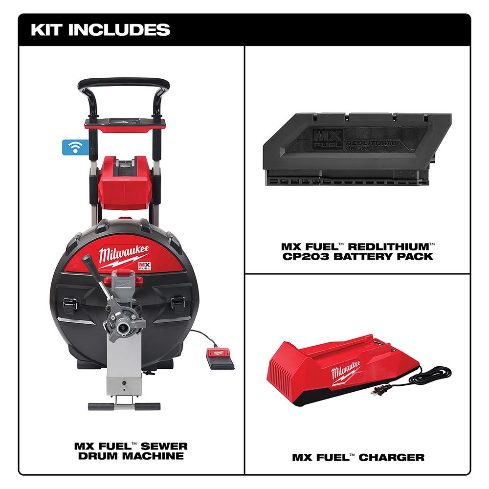 Milwaukee MXF500-1CP MX FUEL Cordless ONE-KEY Sewer Drum Machine