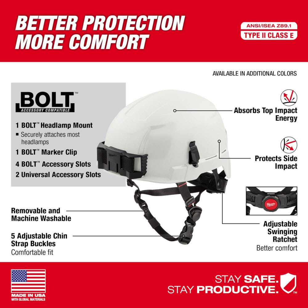 Milwaukee 48-73-1303 Yellow Safety Helmet - Type 2, Class E