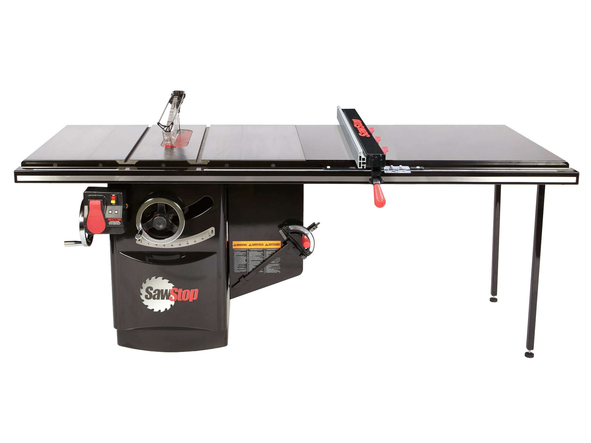 Sawstop ICS73230-TGI252 Industrial 7.5HP, 3ph, 230v Cabinet Saw with 52” Industrial T-Glide Rip Fence, Rails & Extension Table