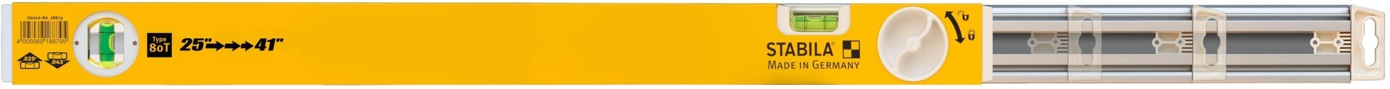 Stabila 29441 25-inch - 41-inch Type 80 T Extendable Spirit Level