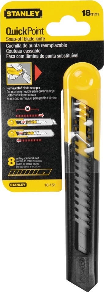 Stanley 10-151 6-1/2" 18mm Quick Point Utility Knife