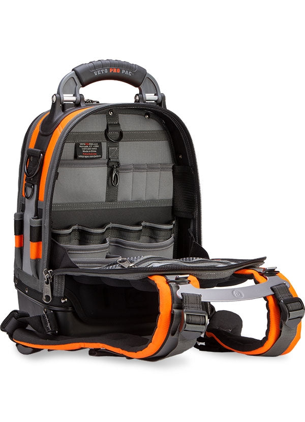 Veto Pro Pac Tech Pac MC Hi-Viz Orange Compact Service Tech Tool Backpack