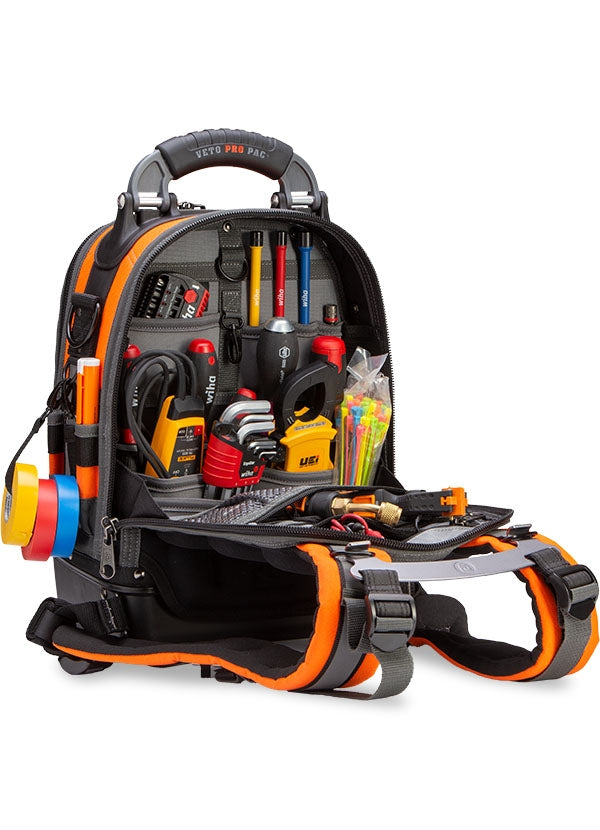 Veto Pro Pac Tech Pac MC Hi-Viz Orange Compact Service Tech Tool Backpack