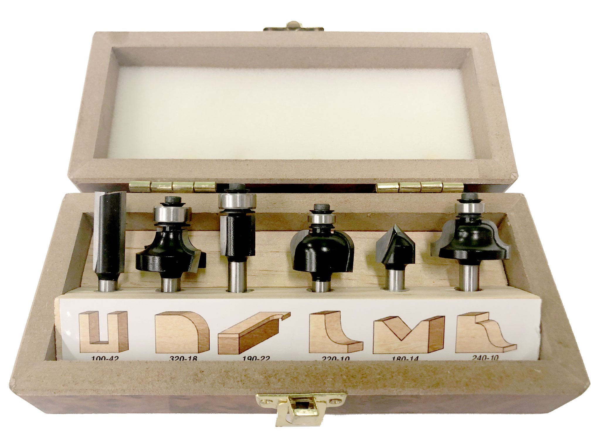 Timberline TRS-240 6-Piece All-Purpose 1/4" Shank Router Bit Set