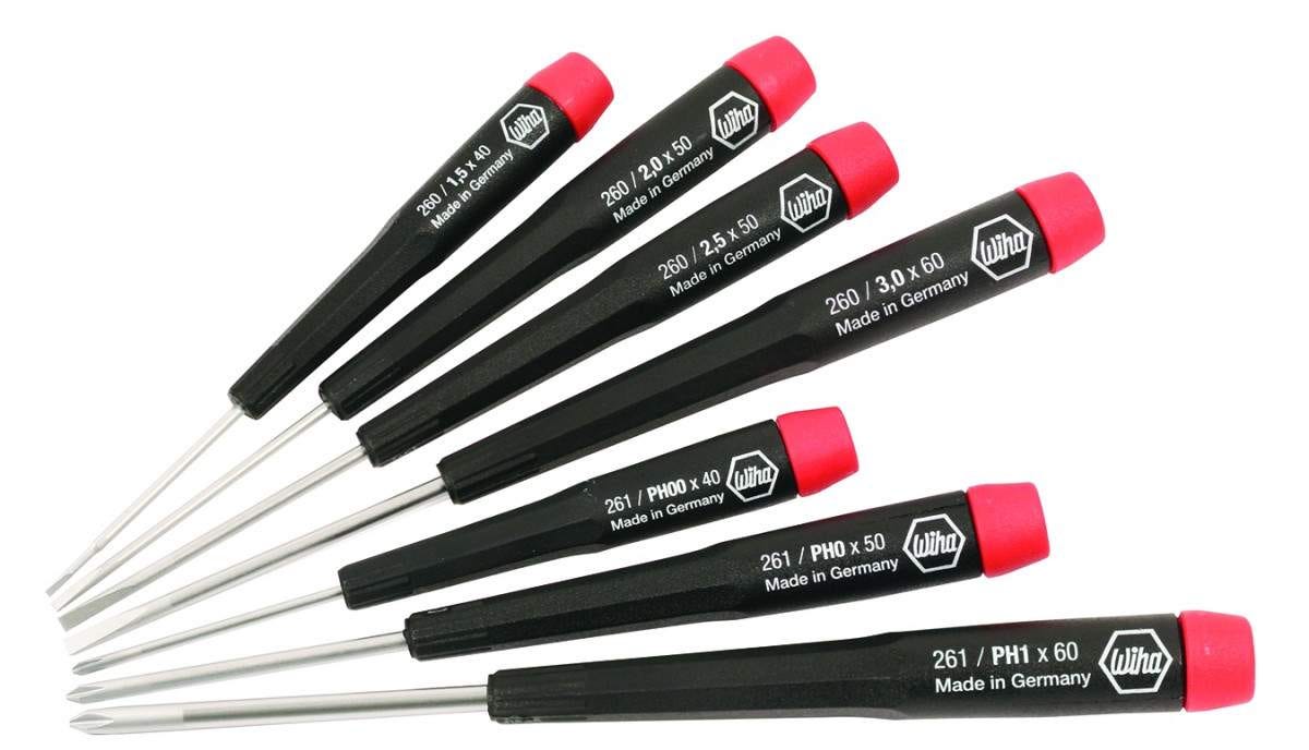 Wiha 26197 Precision Slotted/Phillips Screwdrivers 7 Piece Set