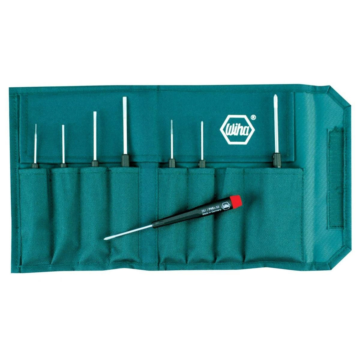 Wiha 26199 Precision Slotted/Phillips Screwdrivers 8 Piece Set in Canvas Pouch