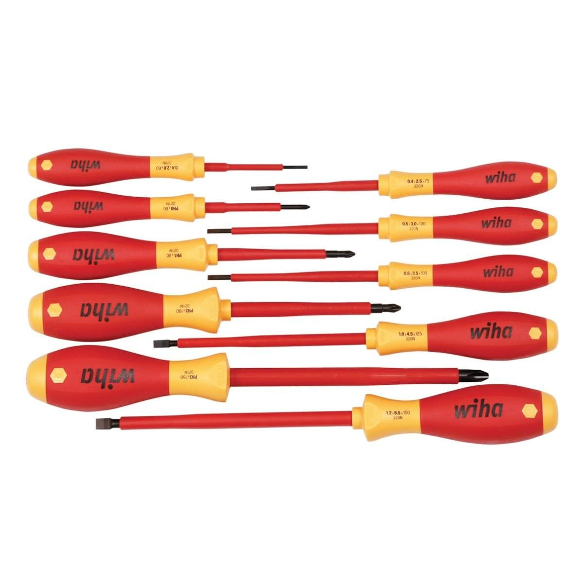 Wiha 32093 Insulated Slotted/Phillips Screwdrivers 10 Piece Set
