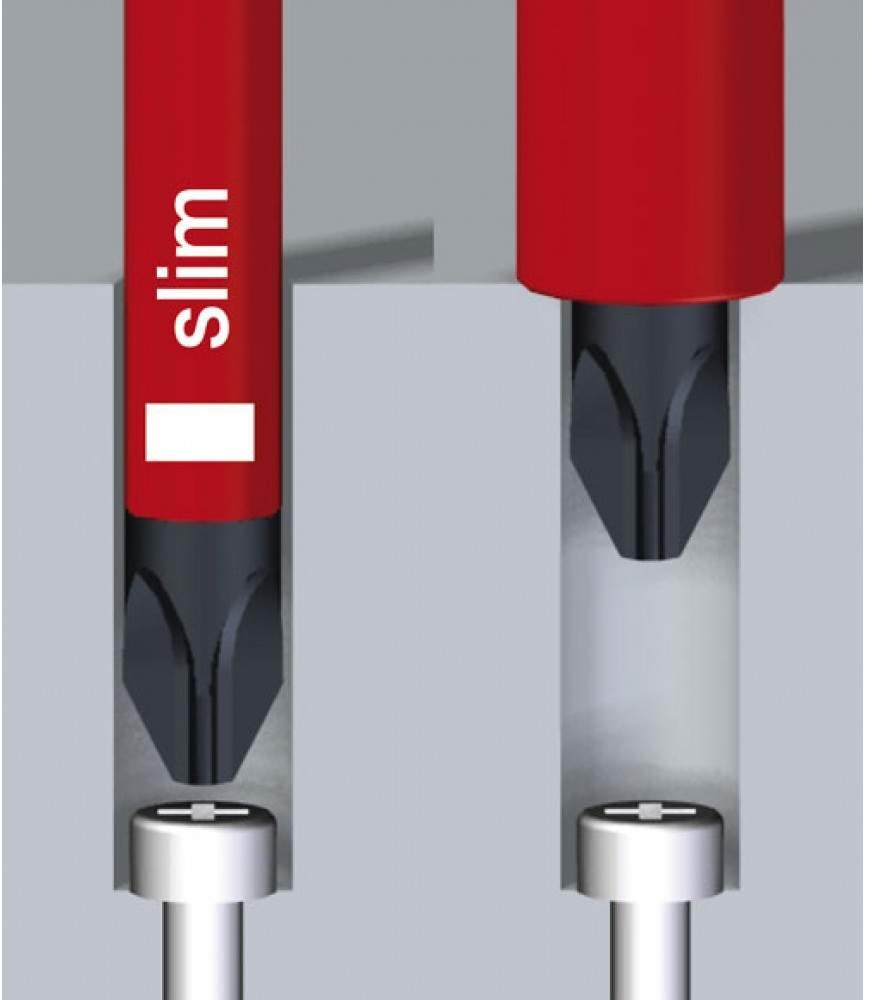 Wiha 32198 Insulated SlimLine Slotted, Phillips, Square and Xeno Screwdrivers 11 Piece Set