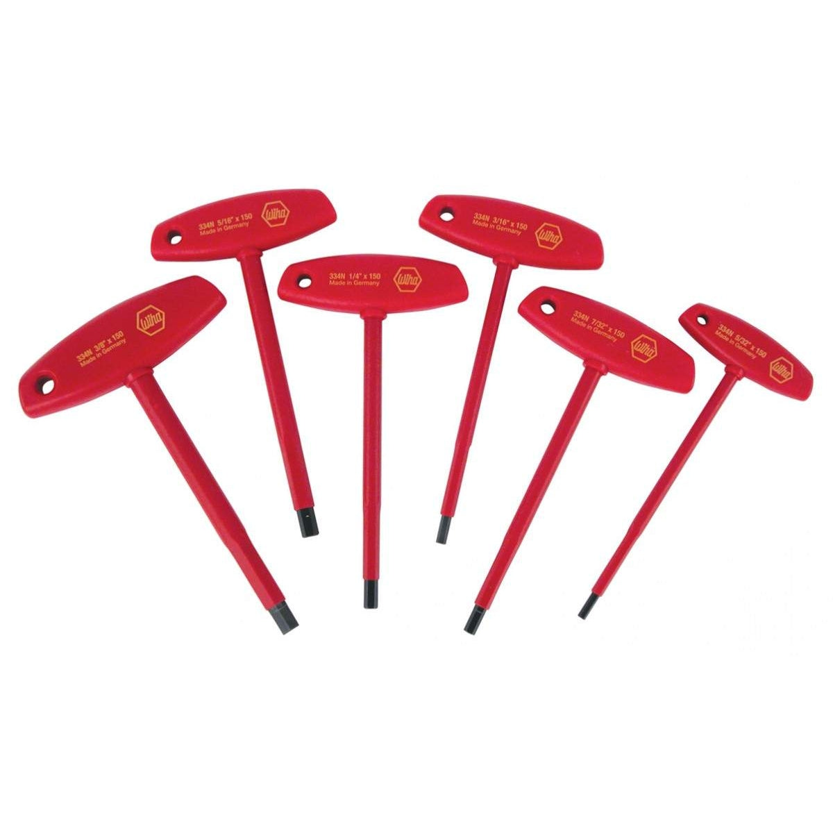 Wiha 33490 Insulated T-Handle Hex Inch 6 Piece Set