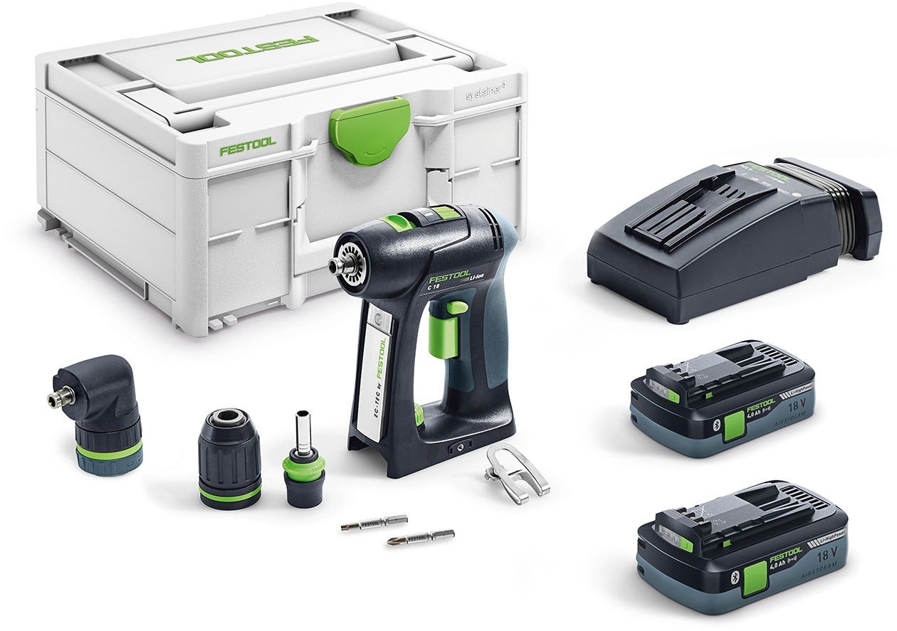 Festool 577619 C 18 Cordless Drill Bluetooth HighPower 4.0Ah Kit w/ Systainer3