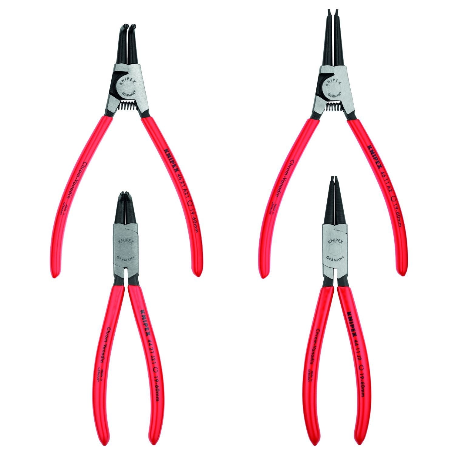 Knipex 00 19 56 4 Pc Snap Ring Pliers Set in Tool Roll