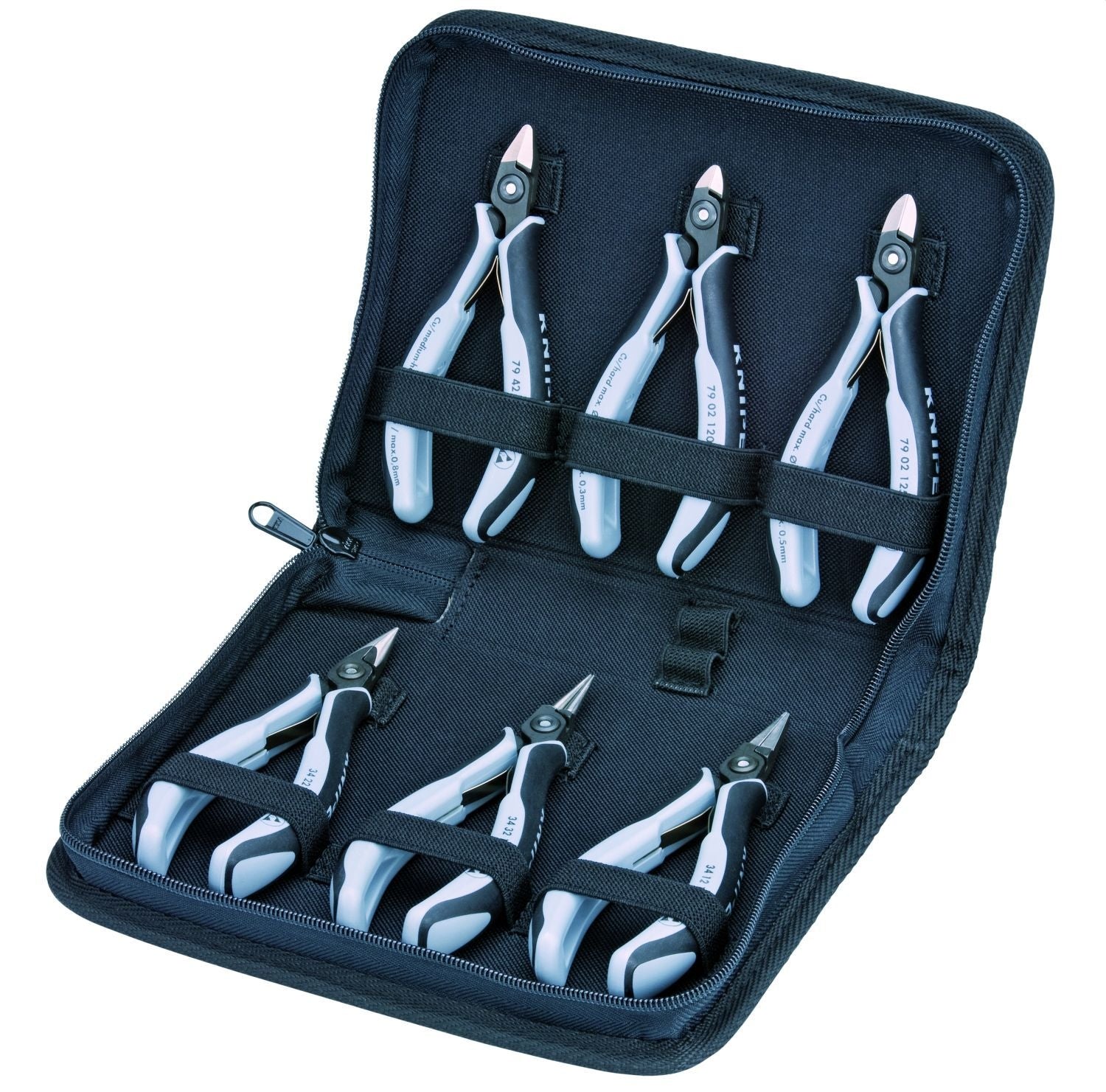 Knipex 00 20 16 7 Pc Electronics Pliers Set in Zipper Pouch