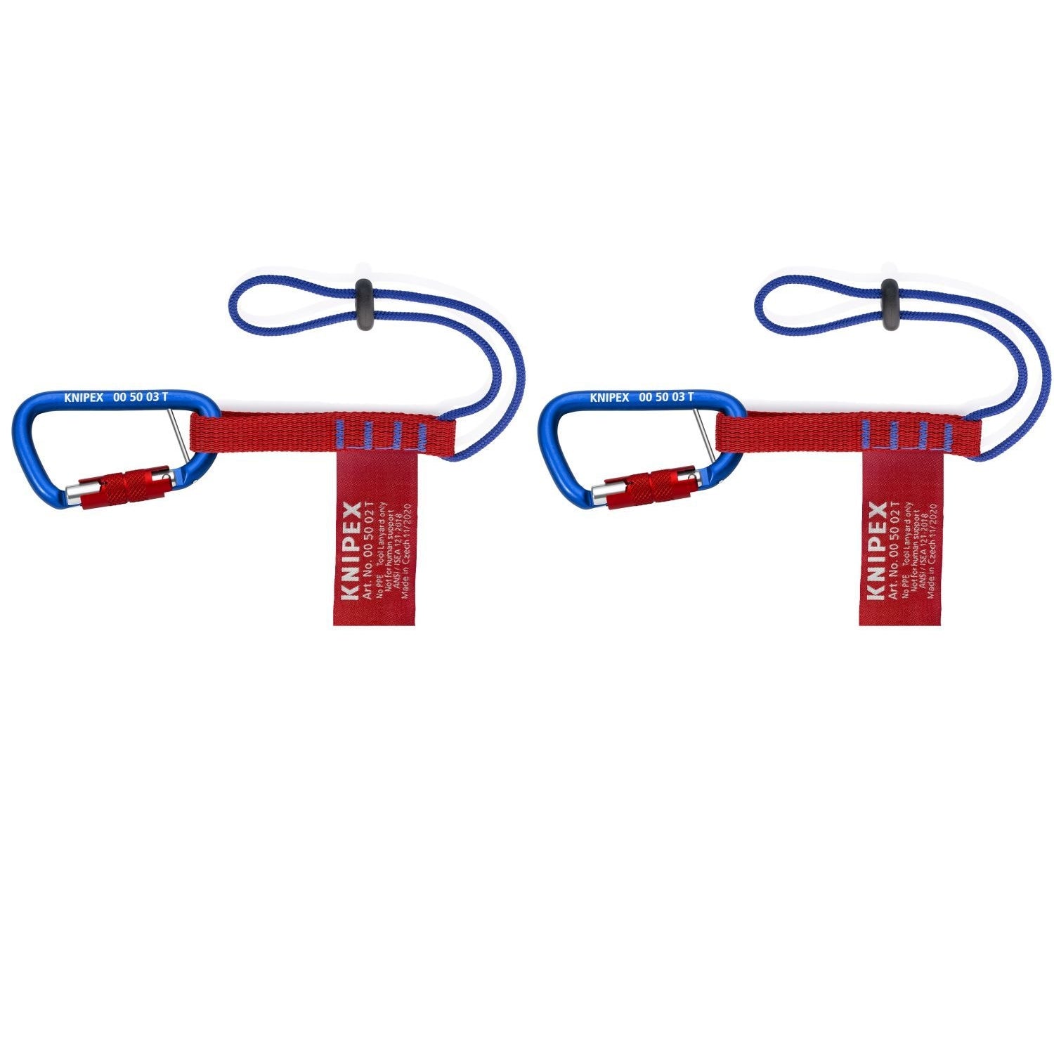 Knipex 00 50 06 T BKA Tool Tethering Adaptor Straps with Captive Eye Carabiner