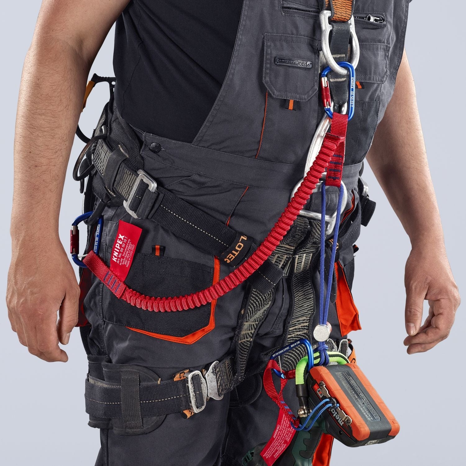 Knipex 00 50 12 T BKA 38" Tool Tethering Lanyard with Captive Eye Carabiner up to 13 lbs.