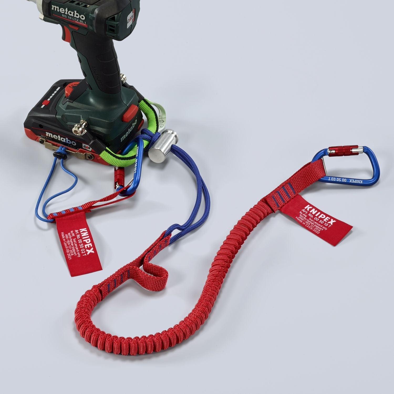 Knipex 00 50 12 T BKA 38" Tool Tethering Lanyard with Captive Eye Carabiner up to 13 lbs.