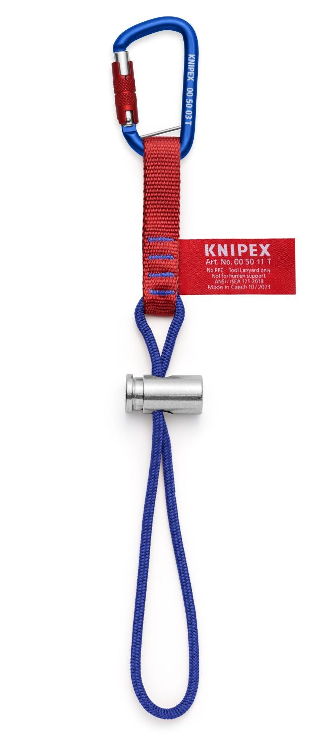 Knipex 00 50 13 T BKA 18" Tool Tethering Adaptor Straps with Captive Eye Carabiner up to 13 lbs.
